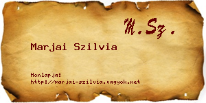 Marjai Szilvia névjegykártya